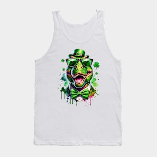 St Patricks Day T Rex Dinosaur Ireland Colors Tank Top